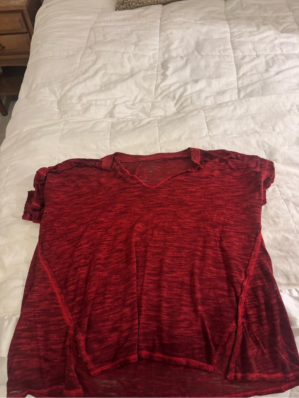 Free People red slub crewneck tee